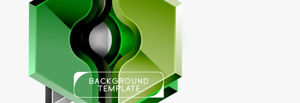 Techno formas geométricas diseño de banner abstracto — Vector de stock