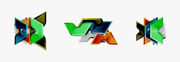 Formas geométricas modernas abstrato fundo ou logotipo elemento. Design dinâmico de cores — Vetor de Stock