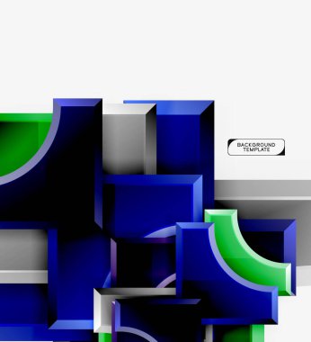 3D futuristik şekiller vektör soyut arka plan ışık efektleri ile parlak parçaları yapılmış