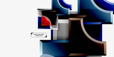 3D futuristik şekiller vektör soyut arka plan ışık efektleri ile parlak parçaları yapılmış