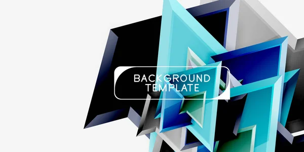 Minimal geometrical triangles with 3d effect abstract background template — Stock Vector