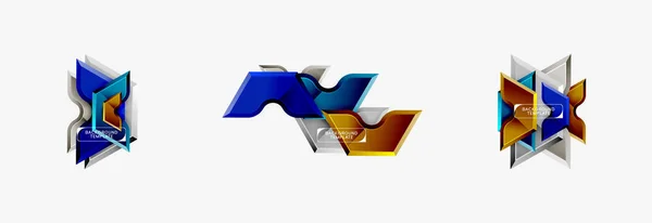 Moderne geometrische vormen abstracte achtergrond of logo element. Dynamische kleur ontwerp — Stockvector