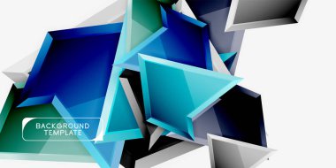 3B Efekt soyut arka plan şablonu ile minimal geometrik üçgenler