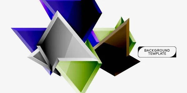 Trojúhelníkový Nízkobarevný design, vícebarevné trojúhelníky. Vektorové — Stockový vektor