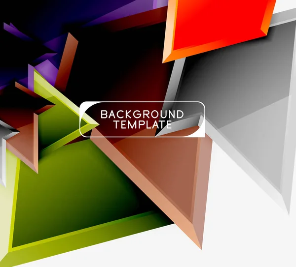 具有三维效果抽象背景模板的最小几何三角形 — 图库矢量图片