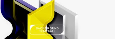 Techno geometrik şekiller soyut afiş tasarım