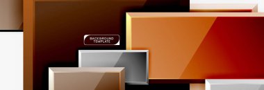 Geometrik tasarım kareler soyut afiş, parlak parlak efektler