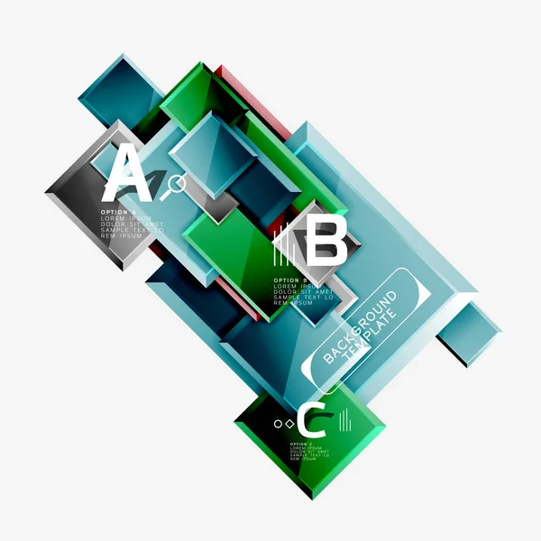 Geometrische ontwerp pleinen abstracte banner, glossy glanzende effecten — Stockvector