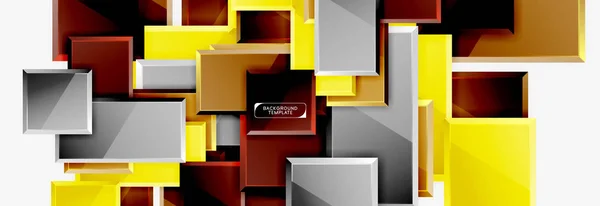 Geometrisches Design Quadrate abstraktes Banner, glänzende Glanzeffekte — Stockvektor
