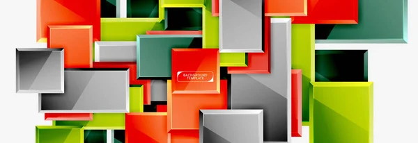 Geometrisches Design Quadrate abstraktes Banner, glänzende Glanzeffekte — Stockvektor
