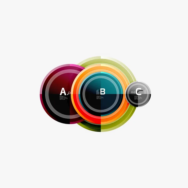 Círculos brillantes de colores de fondo — Vector de stock