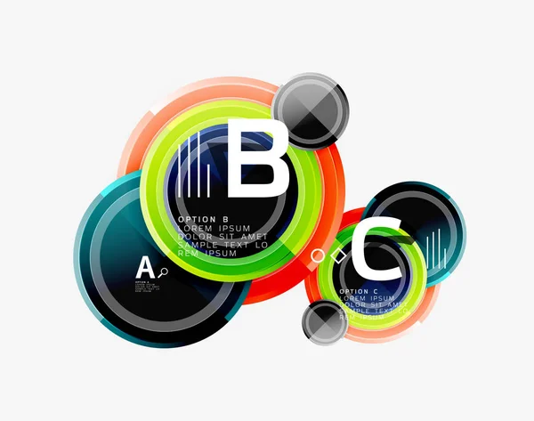 Plantilla de fondo abstracto geométrico circular para banner web, presentación de negocios, branding, papel pintado — Archivo Imágenes Vectoriales