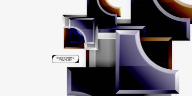 3D futuristik şekiller vektör soyut arka plan ışık efektleri ile parlak parçaları yapılmış