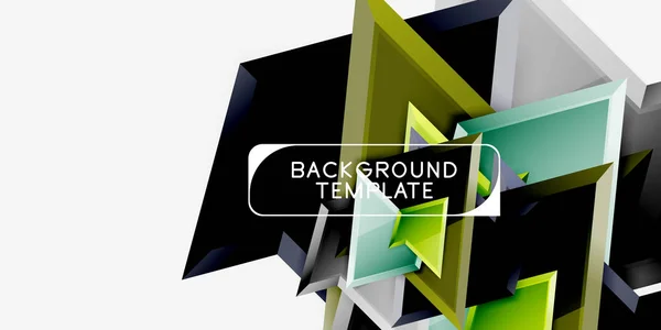 Minimal geometrical triangles with 3d effect abstract background template — Stock Vector