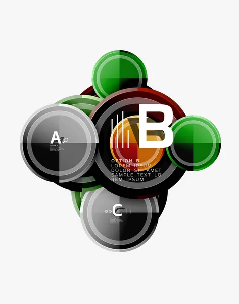 Patrón circular, composición de círculos abstractos — Vector de stock
