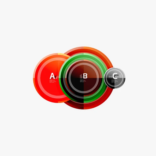 Abstracte ronde geometrische vormen, moderne cirkels achtergrond — Stockvector