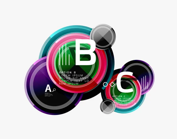 Modello circolare, composizione astratta dei cerchi — Vettoriale Stock