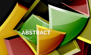 Parlak kare ve üçgen geometrik arka planlar