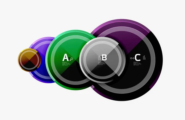 Abstrakcyjne okrągłe kształty geometryczne, współczesne kręgi tła — Wektor stockowy