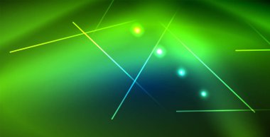 Neon parlayan techno hatları, mavi Hi-Tech futuristik soyut arka plan ışık ile şablon