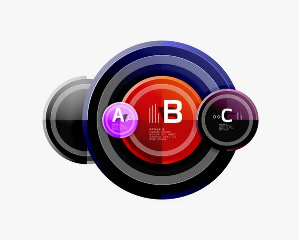 Patrón circular, composición de círculos abstractos — Vector de stock