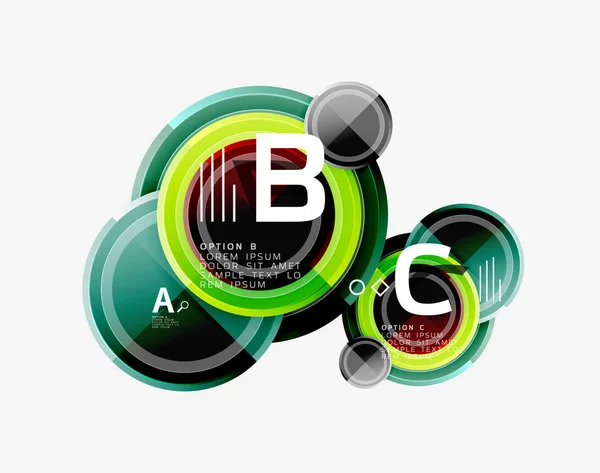 Modello circolare, composizione astratta dei cerchi — Vettoriale Stock