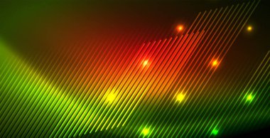 Neon parlayan dalga, sihirli enerji ve ışık arka plan