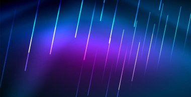 Neon parlayan techno hatları, mavi Hi-Tech futuristik soyut arka plan ışık ile şablon