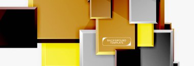 Geometrik tasarım kareler soyut afiş, parlak parlak efektler