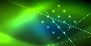 Neon parlayan techno hatları, mavi Hi-Tech futuristik soyut arka plan ışık ile şablon