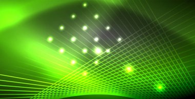 Neon parlayan çizgiler, sihirli enerji uzay ışığı konsepti, soyut arka plan duvar kağıdı tasarımı