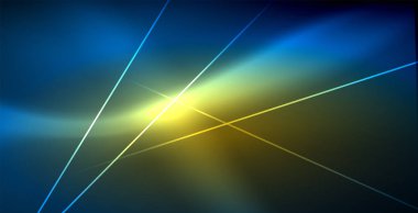 Neon parlayan techno hatları, mavi Hi-Tech futuristik soyut arka plan ışık ile şablon