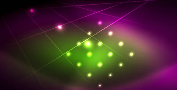 Неоновые светящиеся линии, магическая энергия пространство концепции света, абстрактные обои дизайн фона — стоковый вектор
