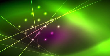 Neon parlayan çizgiler, sihirli enerji uzay ışığı konsepti, soyut arka plan duvar kağıdı tasarımı