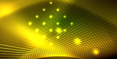 Neon parlayan dalga, sihirli enerji ve ışık arka plan