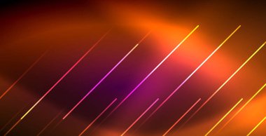 Neon parlayan çizgiler, sihirli enerji uzay ışığı konsepti, soyut arka plan duvar kağıdı tasarımı