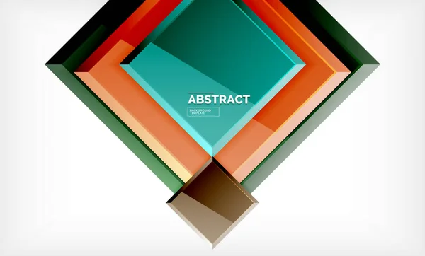 Vierkant abstracte achtergrond, glanzend geometrisch ontwerp — Stockvector