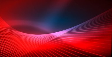 Neon parlayan techno hatları, mavi Hi-Tech futuristik soyut arka plan ışık ile şablon