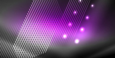 Neon parlayan çizgiler, sihirli enerji uzay ışığı konsepti, soyut arka plan duvar kağıdı tasarımı