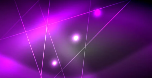 霓虹灯线，神奇的能量空间照明概念，抽象的背景墙纸设计 — 图库矢量图片