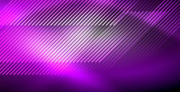 Linhas brilhantes de néon, conceito de luz de espaço de energia mágica, design de papel de parede de fundo abstrato —  Vetores de Stock