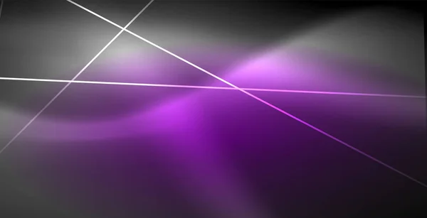 Neon zářící čáry, magie energie prostor světlo koncept, abstraktní pozadí tapety design — Stockový vektor