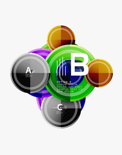 Abstracte ronde geometrische vormen, moderne cirkels achtergrond — Stockvector