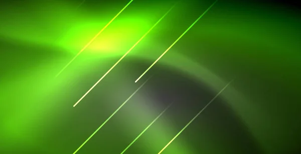 Neon glühende Linien, magische Energie Raum Licht Konzept, abstrakte Hintergrund Tapeten-Design — Stockvektor