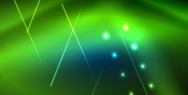 Neon parlayan techno hatları, mavi Hi-Tech futuristik soyut arka plan ışık ile şablon