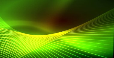 Neon parlayan dalga, sihirli enerji ve ışık arka plan