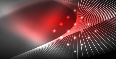 Neon parlayan çizgiler, sihirli enerji uzay ışığı konsepti, soyut arka plan duvar kağıdı tasarımı