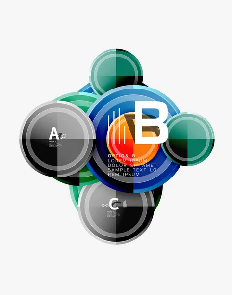 Abstracte ronde geometrische vormen, moderne cirkels achtergrond — Stockvector