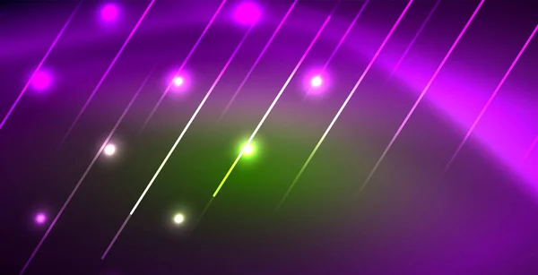 Neon brilhando onda, energia mágica e fundo movimento de luz —  Vetores de Stock