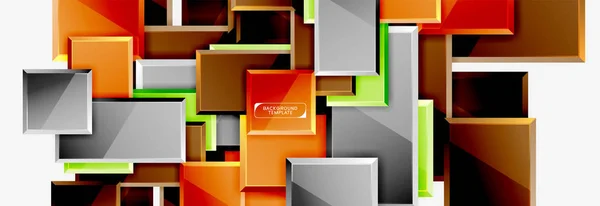 Design géométrique carrés bannière abstraite, effets brillants brillants — Image vectorielle